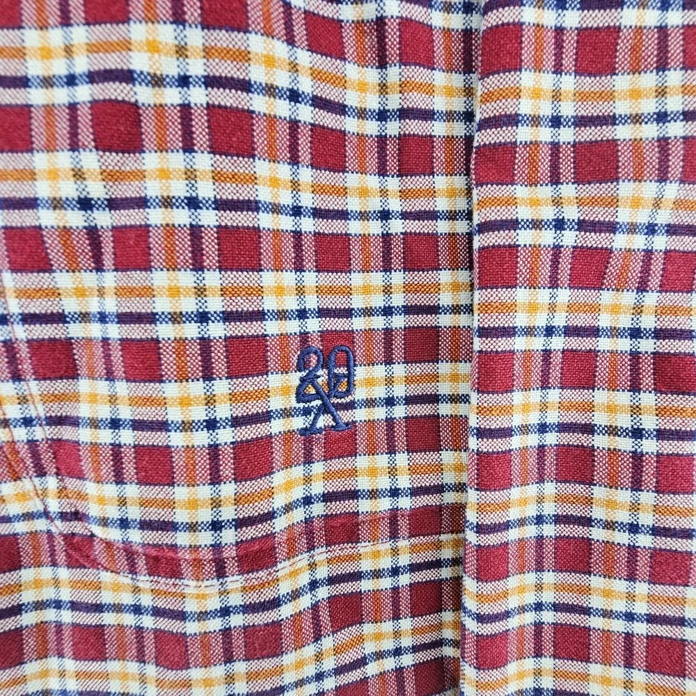VTG Wrangler 20X Western Shirt Mens LARGE Plaid Flip Cuffs Pocket Long Sleeve‎